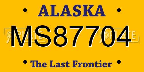 MS87704 Alaska License Plate