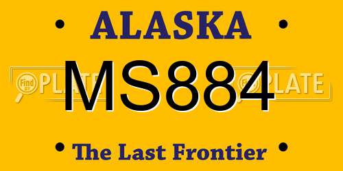MS884 Alaska License Plate