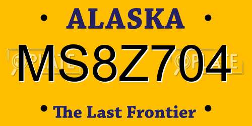 MS8Z704 Alaska License Plate