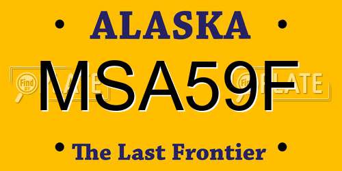 MSA59F Alaska License Plate