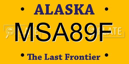 MSA89F Alaska License Plate