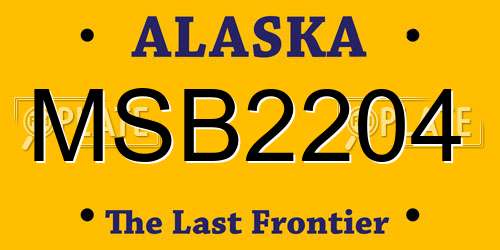 MSB2204 Alaska License Plate