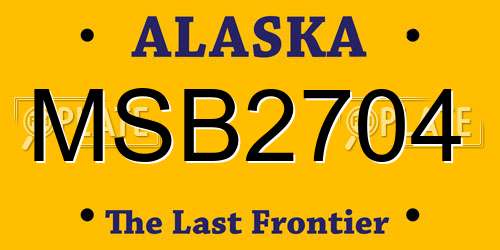 MSB2704 Alaska License Plate