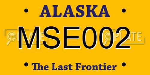 MSE002 Alaska License Plate