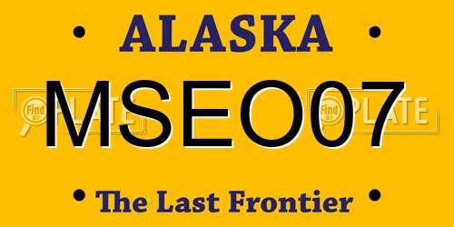 MSEO07 Alaska License Plate