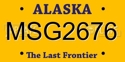 MSG2676 Alaska License Plate