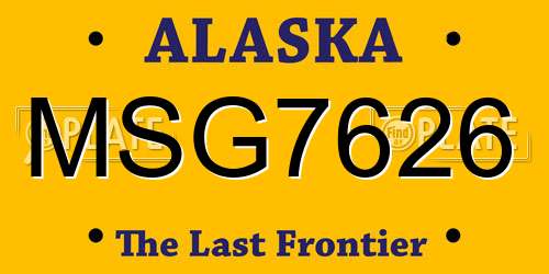 MSG7626 Alaska License Plate