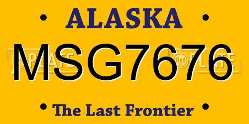 MSG7676 Alaska License Plate
