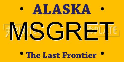 MSGRET Alaska License Plate