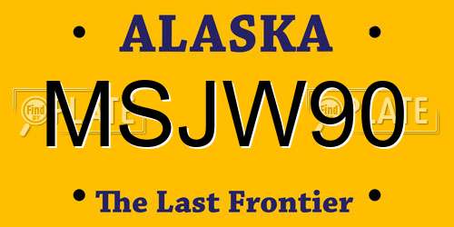 MSJW90 Alaska License Plate
