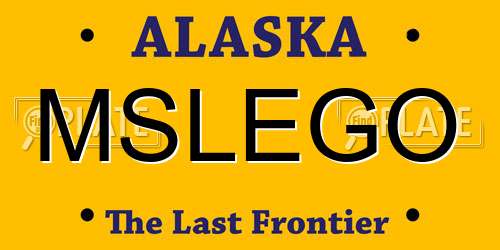 MSLEGO Alaska License Plate