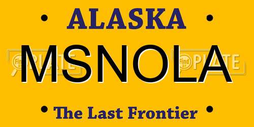 MSNOLA Alaska License Plate