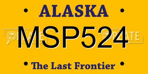 MSP524 Alaska License Plate