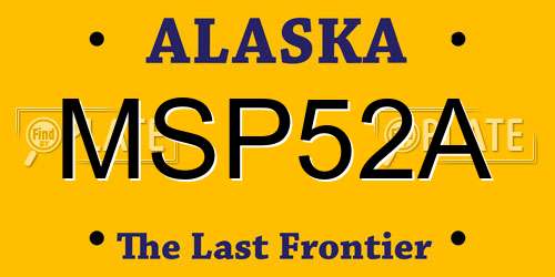 MSP52A Alaska License Plate