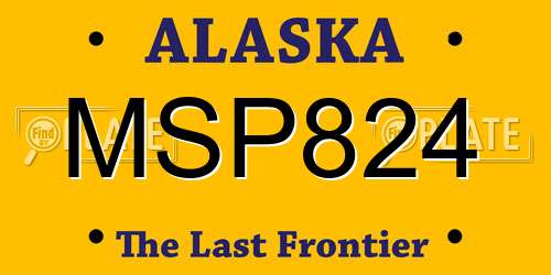 MSP824 Alaska License Plate