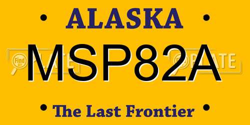 MSP82A Alaska License Plate