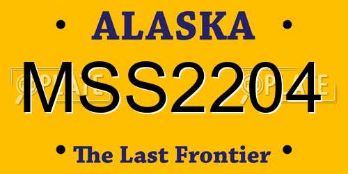 MSS2204 Alaska License Plate