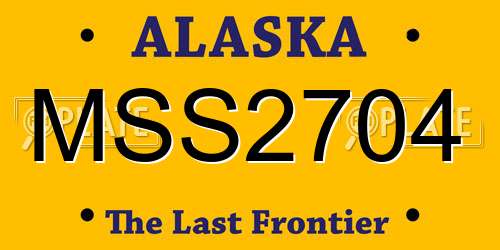 MSS2704 Alaska License Plate