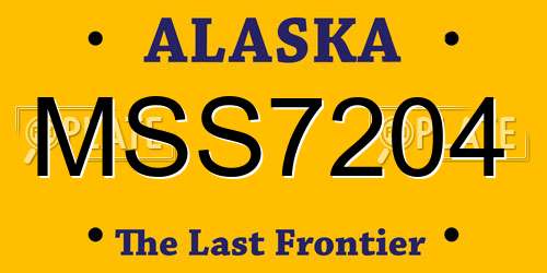 MSS7204 Alaska License Plate