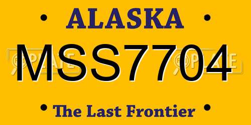 MSS7704 Alaska License Plate