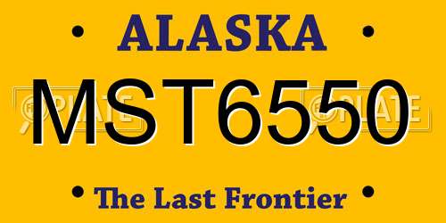 MST6550 Alaska License Plate