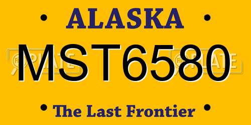 MST6580 Alaska License Plate