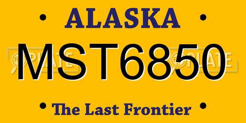 MST6850 Alaska License Plate