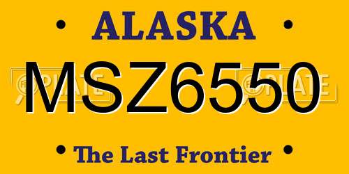 MSZ6550 Alaska License Plate