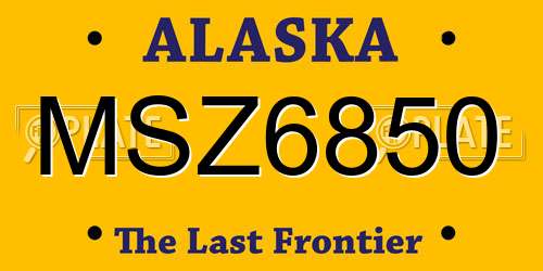 MSZ6850 Alaska License Plate