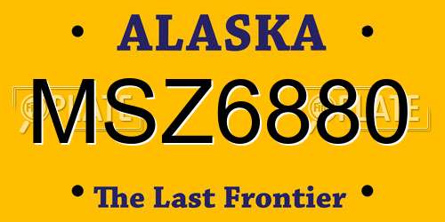 MSZ6880 Alaska License Plate