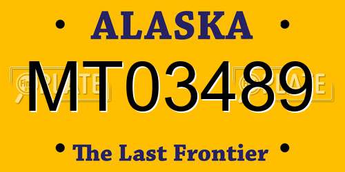 MT03489 Alaska License Plate