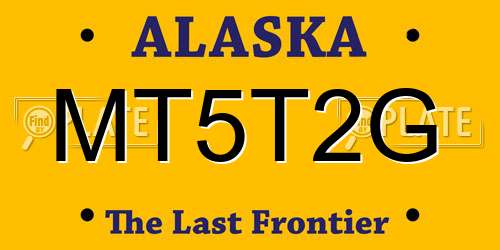 MT5T2G Alaska License Plate