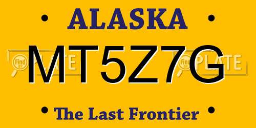 MT5Z7G Alaska License Plate