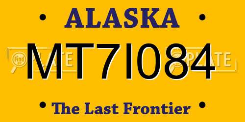 MT7I084 Alaska License Plate