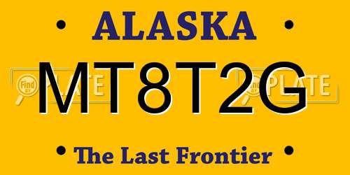 MT8T2G Alaska License Plate