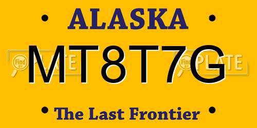 MT8T7G Alaska License Plate