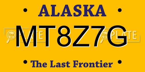 MT8Z7G Alaska License Plate