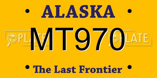MT970 Alaska License Plate