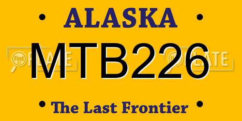 MTB226 Alaska License Plate
