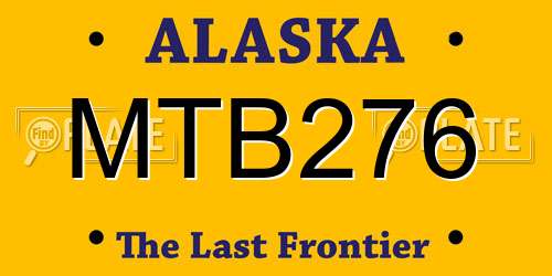 MTB276 Alaska License Plate