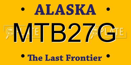 MTB27G Alaska License Plate