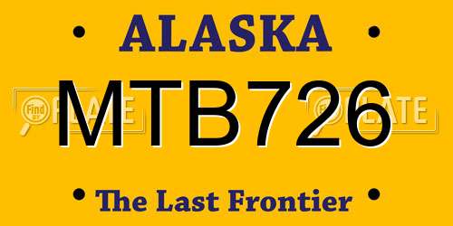 MTB726 Alaska License Plate