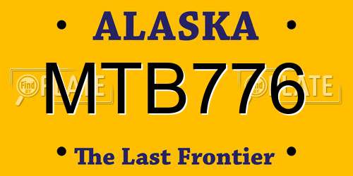 MTB776 Alaska License Plate