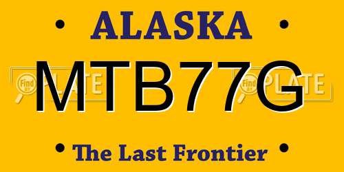 MTB77G Alaska License Plate