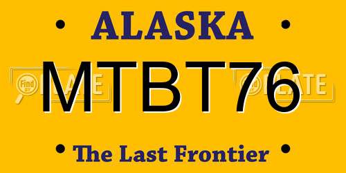 MTBT76 Alaska License Plate