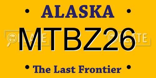 MTBZ26 Alaska License Plate