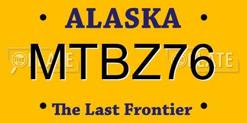 MTBZ76 Alaska License Plate
