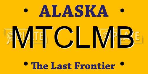 MTCLMB Alaska License Plate