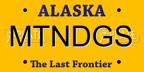 MTNDGS Alaska License Plate