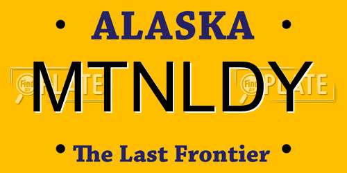 MTNLDY Alaska License Plate